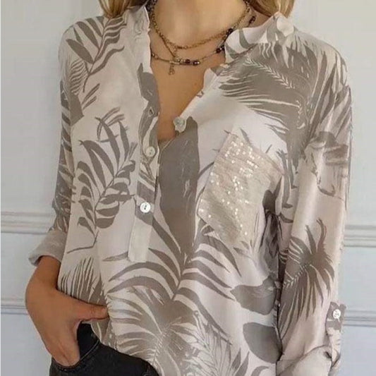 💕Limited Sale 50% OFF💕Women's Fashion V-Neck Printed Top