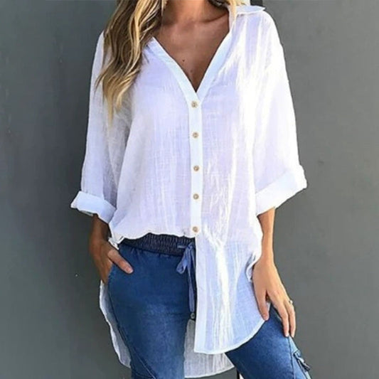 💖Limited Sale 50% OFF💖Women's Loose Fit Tie Asymmetrical Shirt