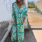 🌸Spring Specials 50% Off🌸Women's Bohemian V-Neck Abstract Printed Maxi Dress