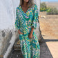 🌸Spring Specials 50% Off🌸Women's Bohemian V-Neck Abstract Printed Maxi Dress
