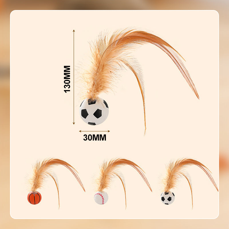 Interaktiver Hüpfball für Katzen mit Federn