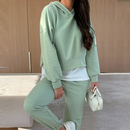🌸Spring Specials🌸 Women's Hooded Patchwork Casual Sweatshirt Suit