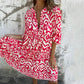 💖Limited Sale 50% OFF💖V-Neck Printed Three-Quarter Sleeve Dress