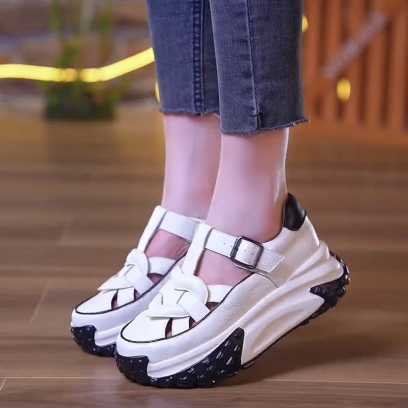 🔥LIMITED SALE 50% OFF🔥Women’s Retro Hollowed Soft Leather Casual Platform Shoes