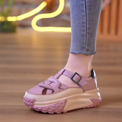🔥LIMITED SALE 50% OFF🔥Women’s Retro Hollowed Soft Leather Casual Platform Shoes