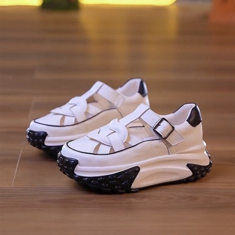 🔥LIMITED SALE 50% OFF🔥Women’s Retro Hollowed Soft Leather Casual Platform Shoes