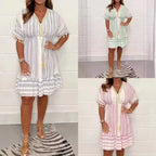 💃Big price reduction！ 💝2025 Ethnic New Style Casual printed V-neck dress