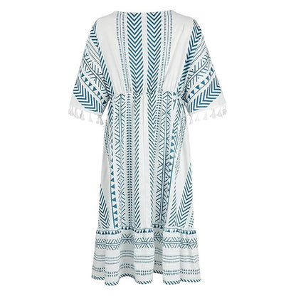 💃Big price reduction！ 💝2025 Ethnic New Style Casual printed V-neck dress