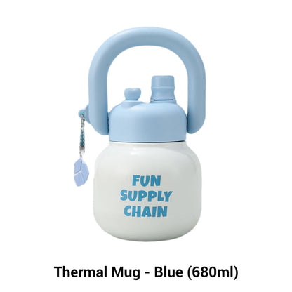 🔥LIMITED SALE 50% OFF🔥Cute Insulated Mug with Straws