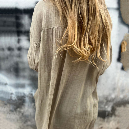 💖Limited Sale 50% OFF💖Women's Oversized Linen Button-Up Shirt