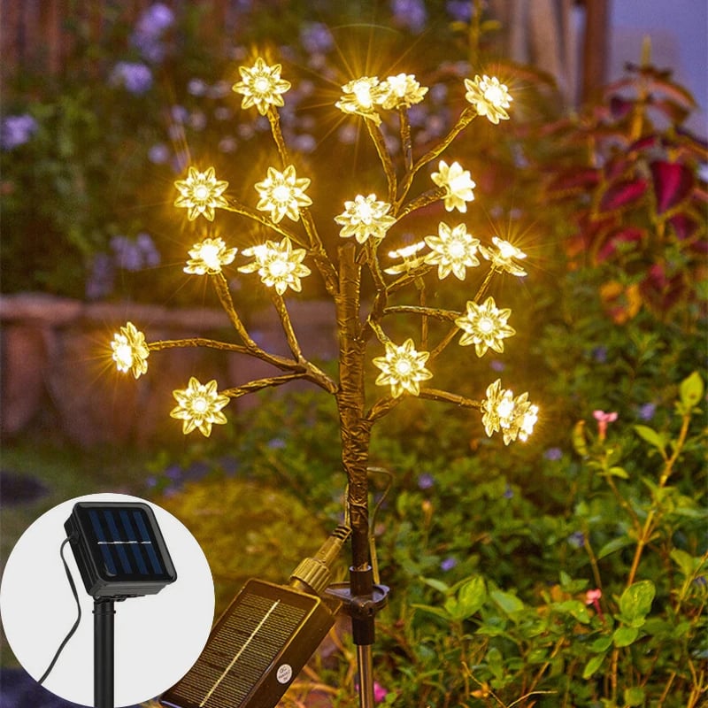 🔥LIMITED SALE 50% OFF🔥Outdoor Waterproof Cherry Blossom  Multicolor Solar Garden Lights