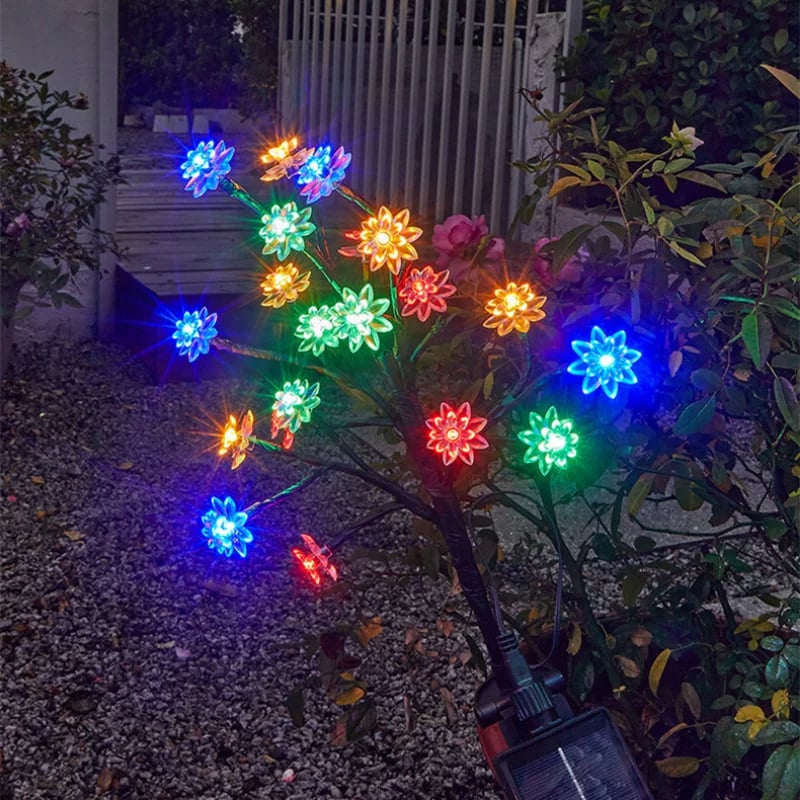 🔥LIMITED SALE 50% OFF🔥Outdoor Waterproof Cherry Blossom  Multicolor Solar Garden Lights