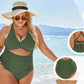 💖Limited Sale 50% OFF💖Womens Push-up Tummy Control Bathing Suits V-neck Cutout Swimsuits