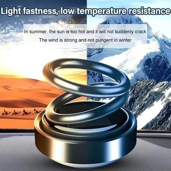 🔥LIMITED SALE 50% OFF🔥Solar Rotating Double Ring Suspension Car Aromatherapy Ornament
