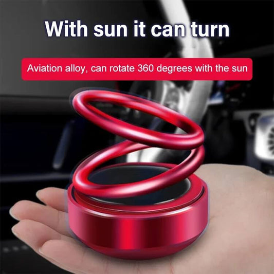 🔥LIMITED SALE 50% OFF🔥Solar Rotating Double Ring Suspension Car Aromatherapy Ornament