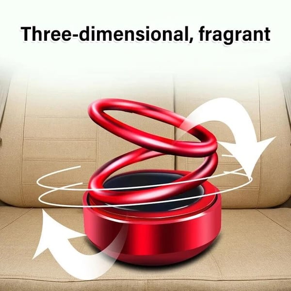 🔥LIMITED SALE 50% OFF🔥Solar Rotating Double Ring Suspension Car Aromatherapy Ornament