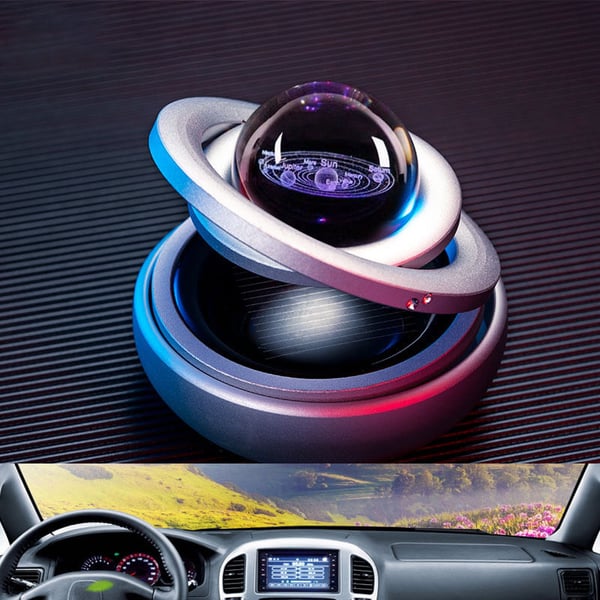 🔥LIMITED SALE 50% OFF🔥Solar Rotating Double Ring Suspension Car Aromatherapy Ornament