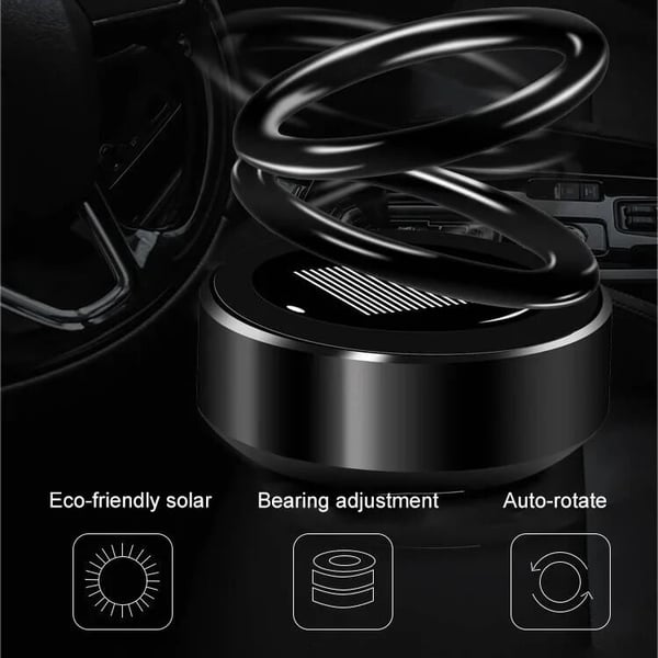 🔥LIMITED SALE 50% OFF🔥Solar Rotating Double Ring Suspension Car Aromatherapy Ornament