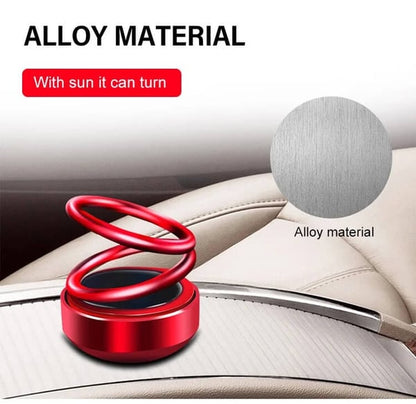 🔥LIMITED SALE 50% OFF🔥Solar Rotating Double Ring Suspension Car Aromatherapy Ornament