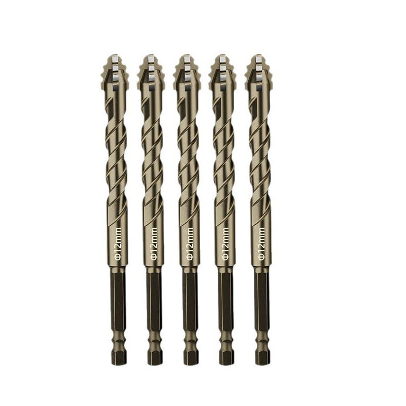 🔥Suitable for all scenarios🔥4-Piece Diamond Grit Drill Bit Set - Tile/Glass/Marble/Concrete Drill Bits (2025 Upgraded 4-Flute Eccentric Design)
