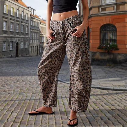 👖✨Spring Specials✨Casual Loose Leopard Print Pants with Pockets