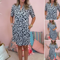 ✨Big price reduction！🔥✨Women's Casual Short Sleeve V-Neck Printed Dress