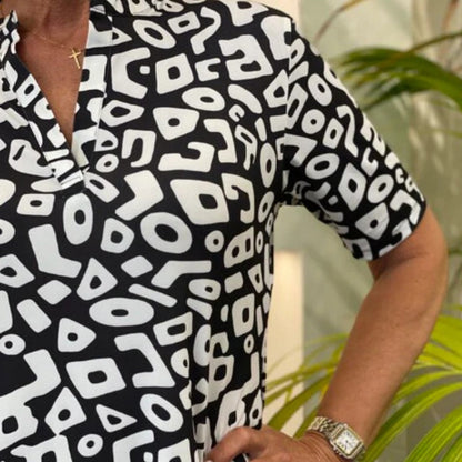 ✨Big price reduction！🔥✨Women's Casual Short Sleeve V-Neck Printed Dress
