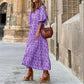 🌸Spring Specials🌸Women's Elegant Puff Sleeve Floral Boho Maxi Dress