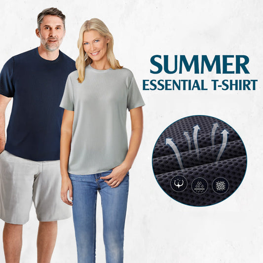 🔥2025 NEW SALES - 50% OFF🔥Breathable Solid Color Short Sleeve Waffle T-Shirt