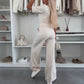 💖Limited Sale 50% OFF💖Solid Color Lapel Top & Wide Leg Pants 2-Piece Set