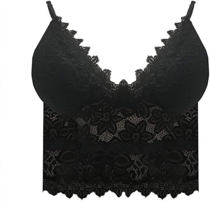 💕Spring New💕Women Floral Lace Lace Longline Bra Crop Top