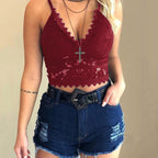 💕Spring New💕Women Floral Lace Lace Longline Bra Crop Top
