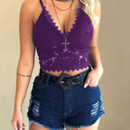 💕Spring New💕Women Floral Lace Lace Longline Bra Crop Top
