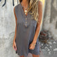 💖Limited Sale 50% OFF💖Women's Sleeveless Button Pocket V-Neck Dress