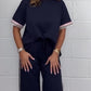 ✨Early Summer New✨Side Stripe Short Sleeve T-Shirt & Wide Leg Joggers Set