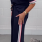 ✨Early Summer New✨Side Stripe Short Sleeve T-Shirt & Wide Leg Joggers Set