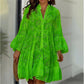 💕Spring New💕Solid Color V-Neck Loose Hollow Out Dress