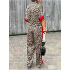 🌸🔥Big price reduction! 🔥 Women's 2-Piece Leopard Print Outfit Button-Down Shirt & Wide-Leg Pants
