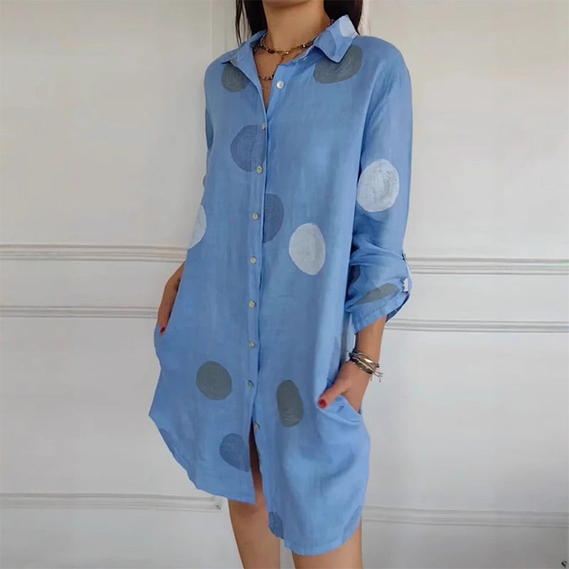 🌸Spring Specials💐 Women's Casual Printed Button-Down Shirt Dress
