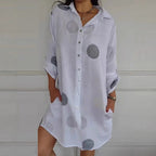 🌸Spring Specials💐 Women's Casual Printed Button-Down Shirt Dress