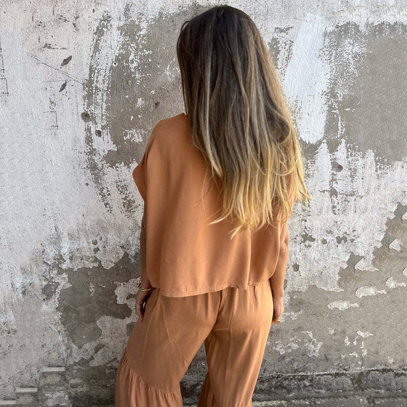 💕Spring New💕Women's Solid Color Casual Two-Piece Set