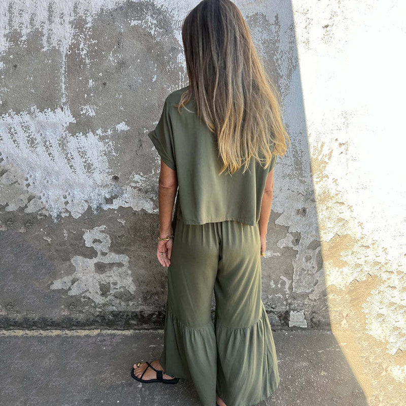 💕Spring New💕Women's Solid Color Casual Two-Piece Set