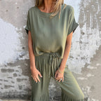 💕Spring New💕Women's Solid Color Casual Two-Piece Set