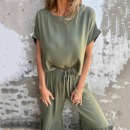 💕Spring New💕Women's Solid Color Casual Two-Piece Set