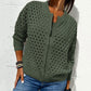 🍃LAST DAY SALE 50% OFF🍃Women's Casual Zipper Knit Jacket with Hollow Design
