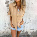 🌸Spring Specials🌸 Women's Casual Solid Color Loose Fit Shirt