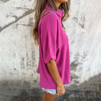 🌸Spring Specials🌸 Women's Casual Solid Color Loose Fit Shirt