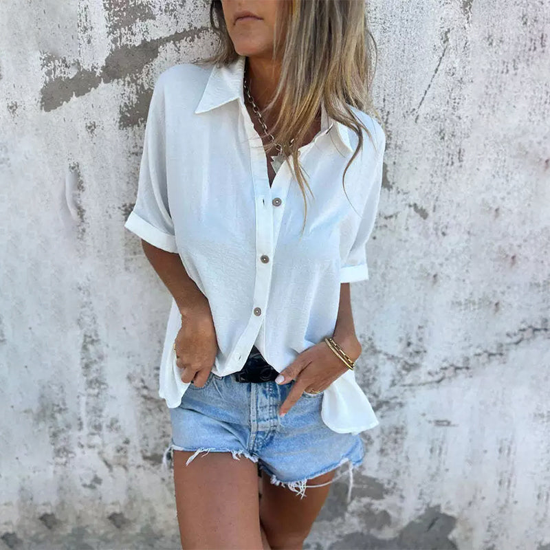 🌸Spring Specials🌸 Women's Casual Solid Color Loose Fit Shirt