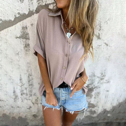 🌸Spring Specials🌸 Women's Casual Solid Color Loose Fit Shirt