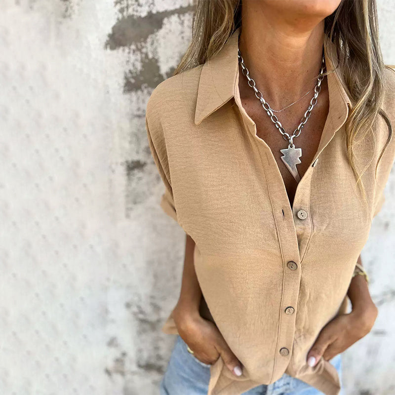 🌸Spring Specials🌸 Women's Casual Solid Color Loose Fit Shirt
